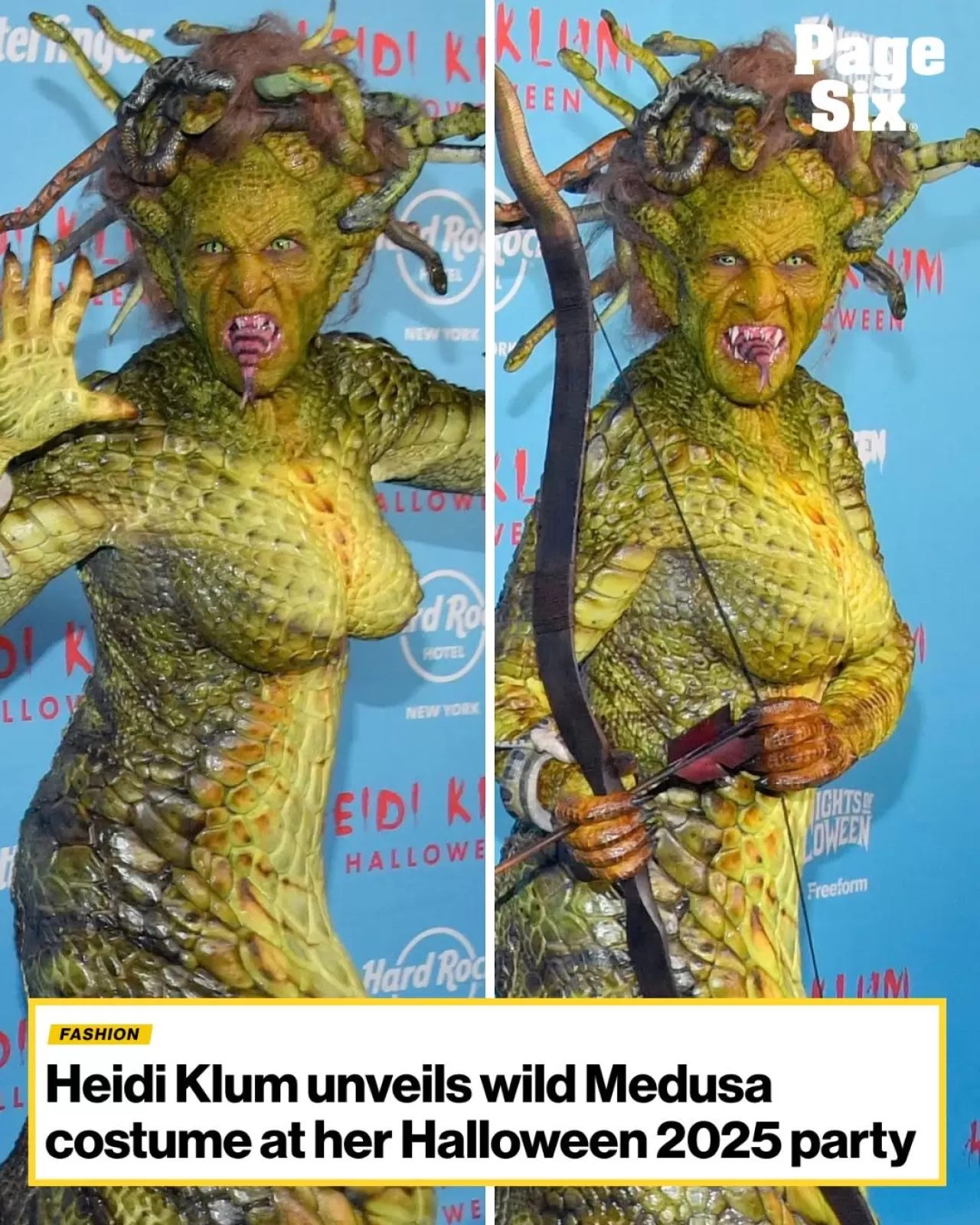 Heidi Klum, 24. Yıllık Halloween Partisinde Medusa Kılığında Sahne Aldı