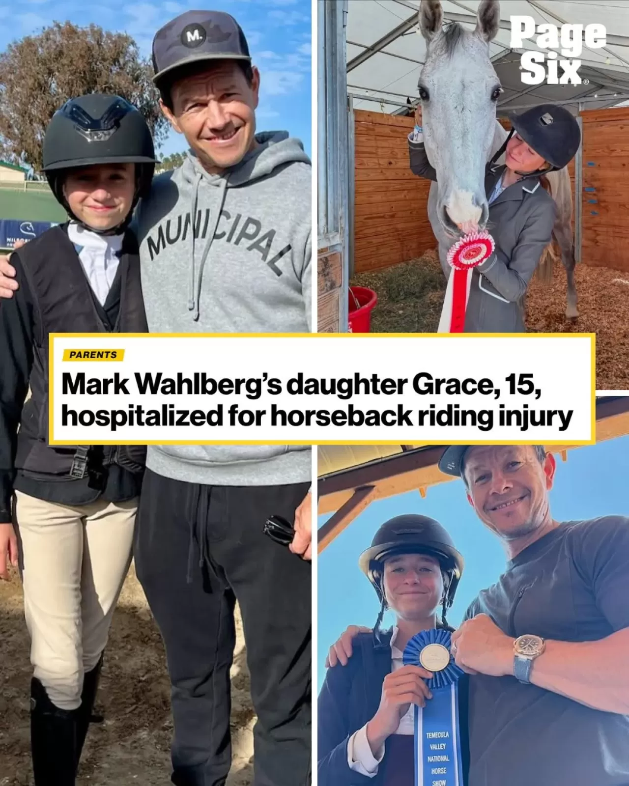 Mark Wahlberg'in Kızı Grace, Yarışma Sırasında Geçirdiği Binicilik Kazasının Ardından Hastaneye Kaldırıldı