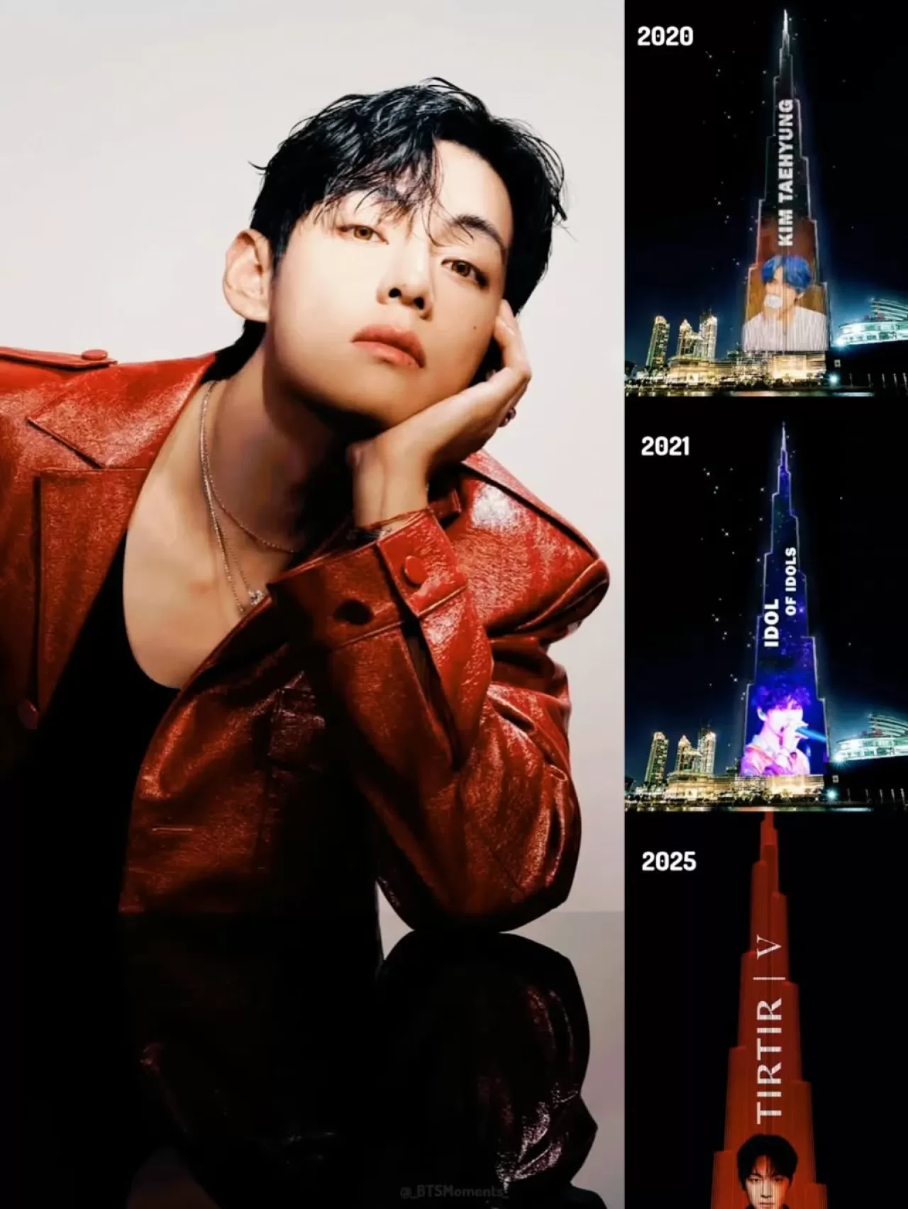 BTS Üyesi V, Burj Khalifa'da Görüntülenen İlk ve Tek K-Pop İdolü Oldu