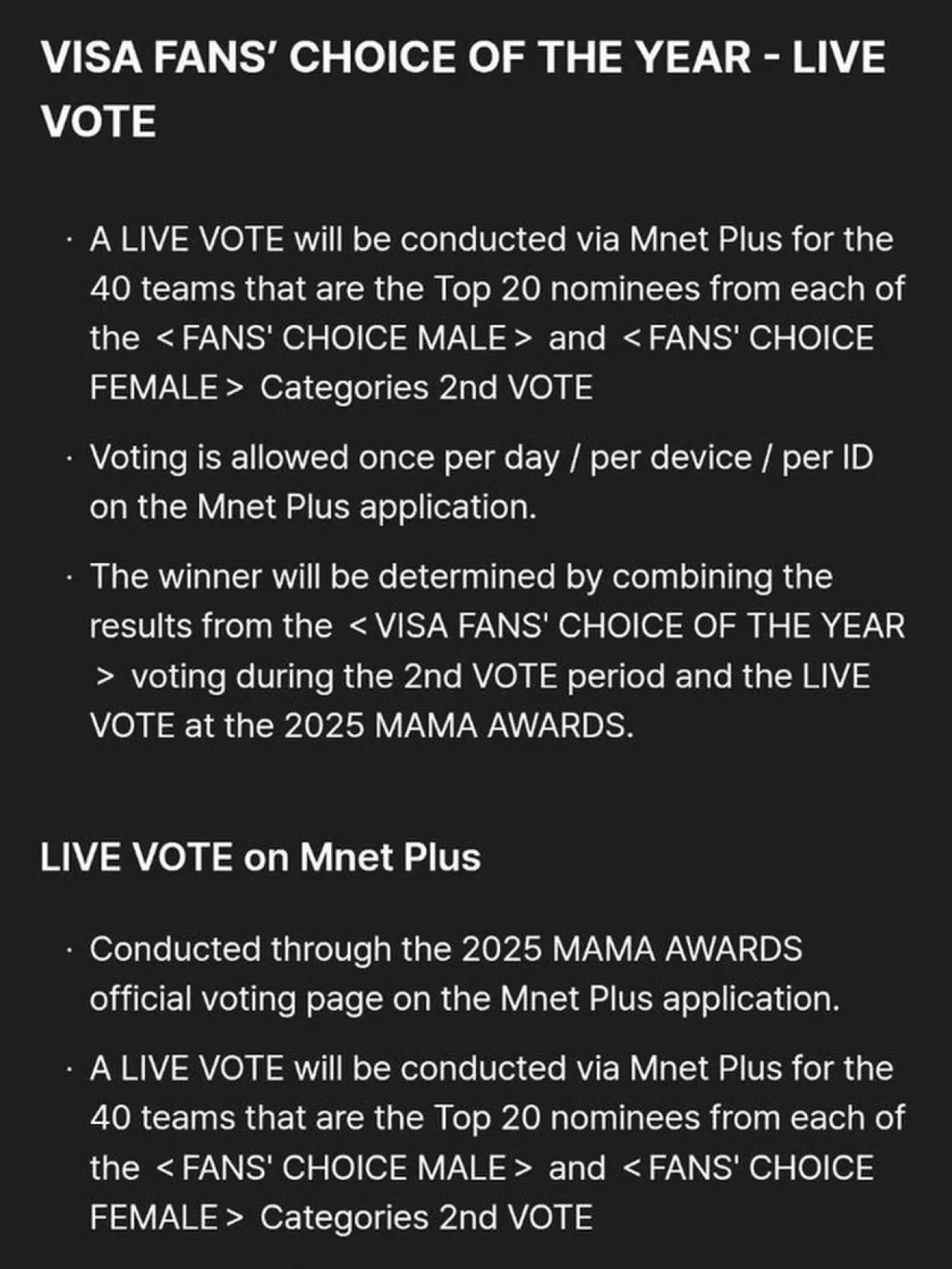 MAMA 2023'te Hayranların Seçimi Ödülü İçin Canlı Oylama Başlıyor