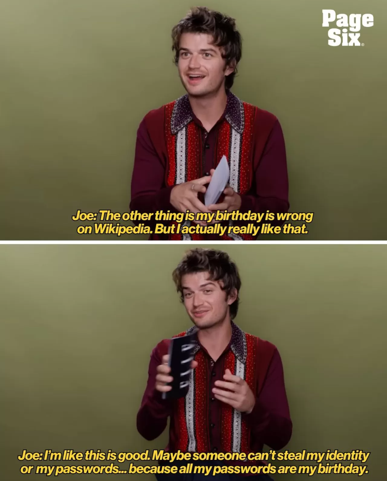 Joe Keery'in Wikipedia'daki Yaş Günü Bilgisi Hatalı, Oyuncu Durumdan Memnun