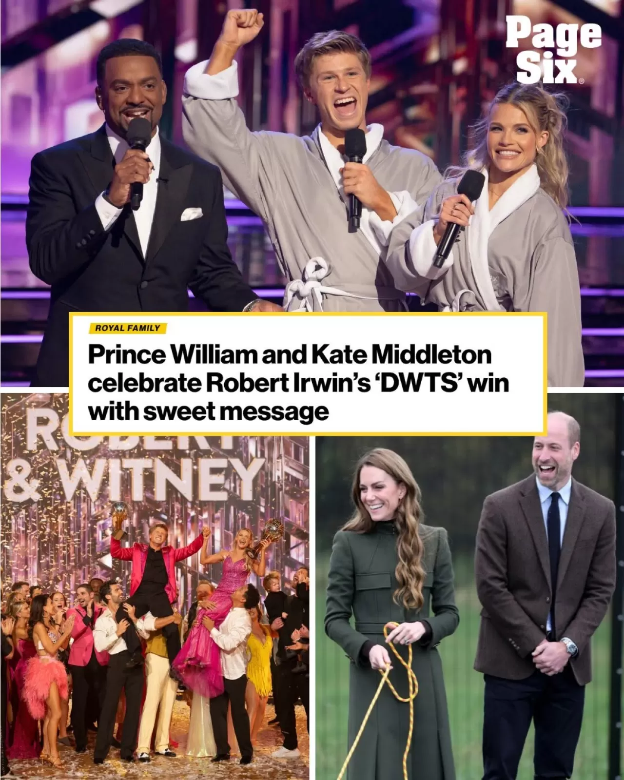 Robert Irwin'in 'Dancing With the Stars' Zaferi, Prens William ve Kate Middleton'dan Tebrik Aldı