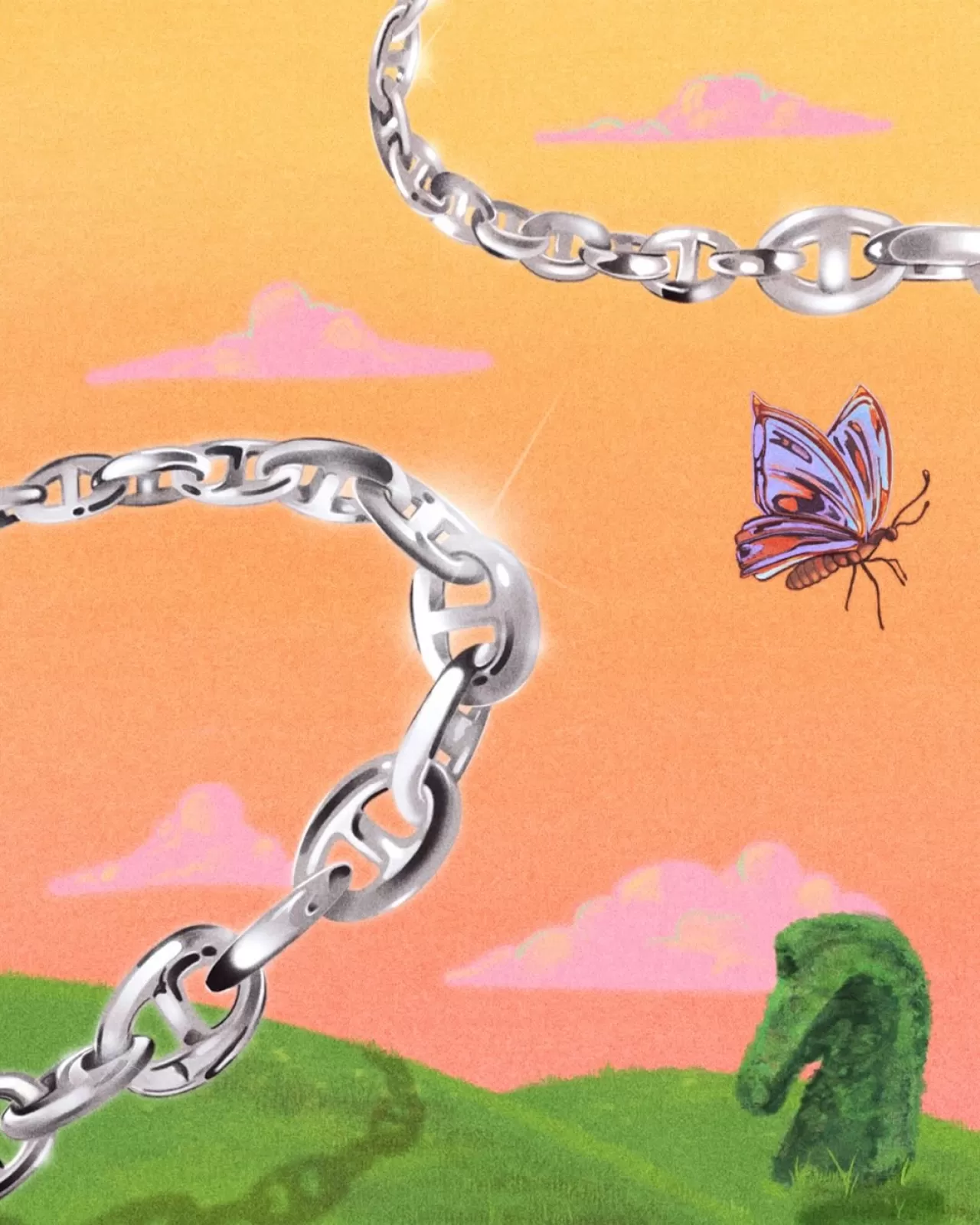 Julia Dufosse, Hermes için Hayal Ülkesi Temalı Dijital Çizimler Serisine İmza Attı