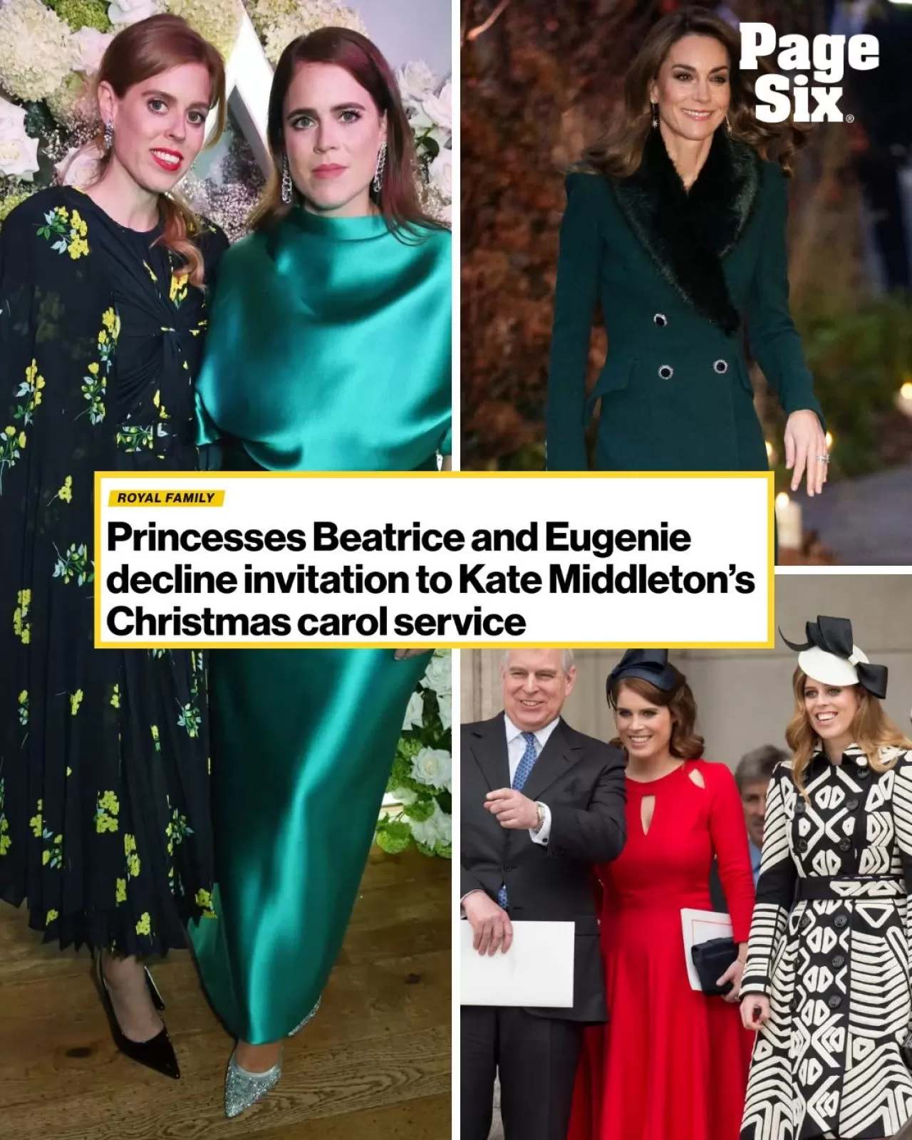 Prenses Beatrice ve Eugenie, Kate Middleton'ın Noel Konseri Davetini Kabul Etmedi