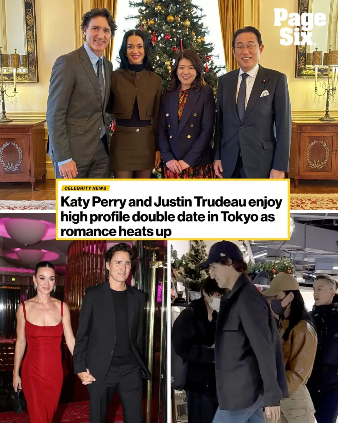 Katy Perry ve Justin Trudeau, Tokyo'da Eski Japonya Başbakanı Fumio Kishida ile Görüştü