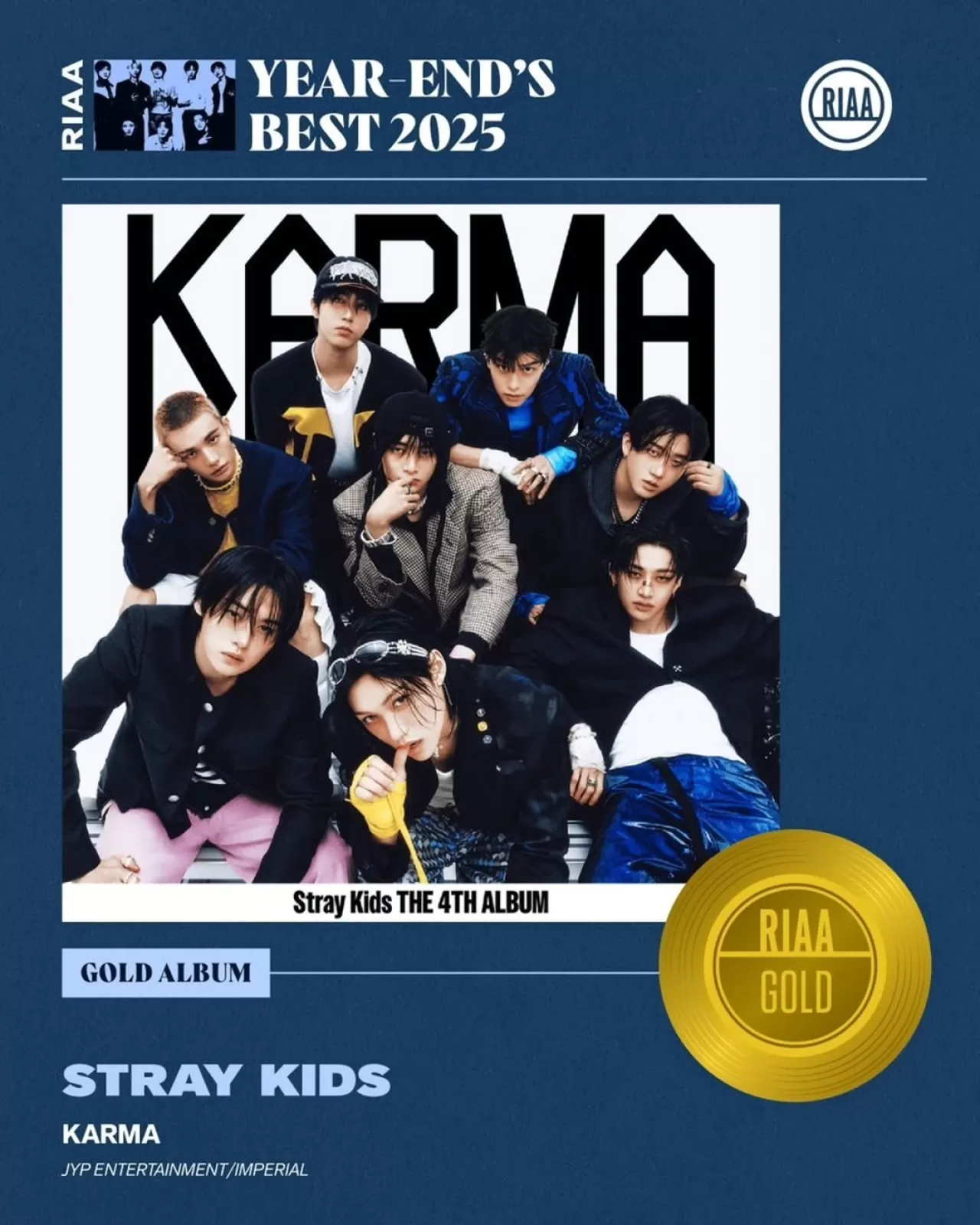Stray Kids, RIAA'nın 2025 Yıl Sonu Listesinde Yer Aldı