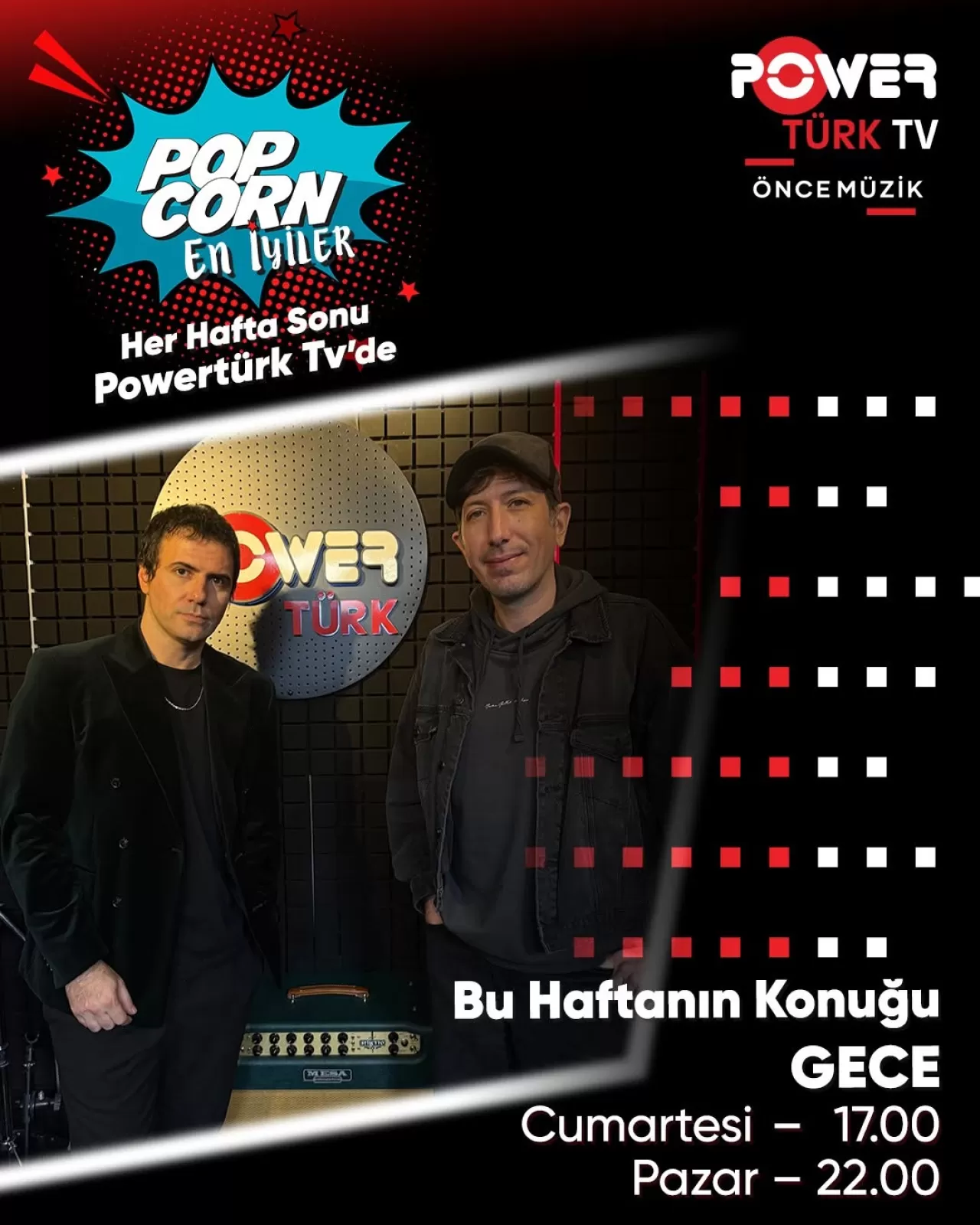 Gece, Bu Hafta Sonu PowerTürk TV'de PopCorn'un Konuğu Olacak