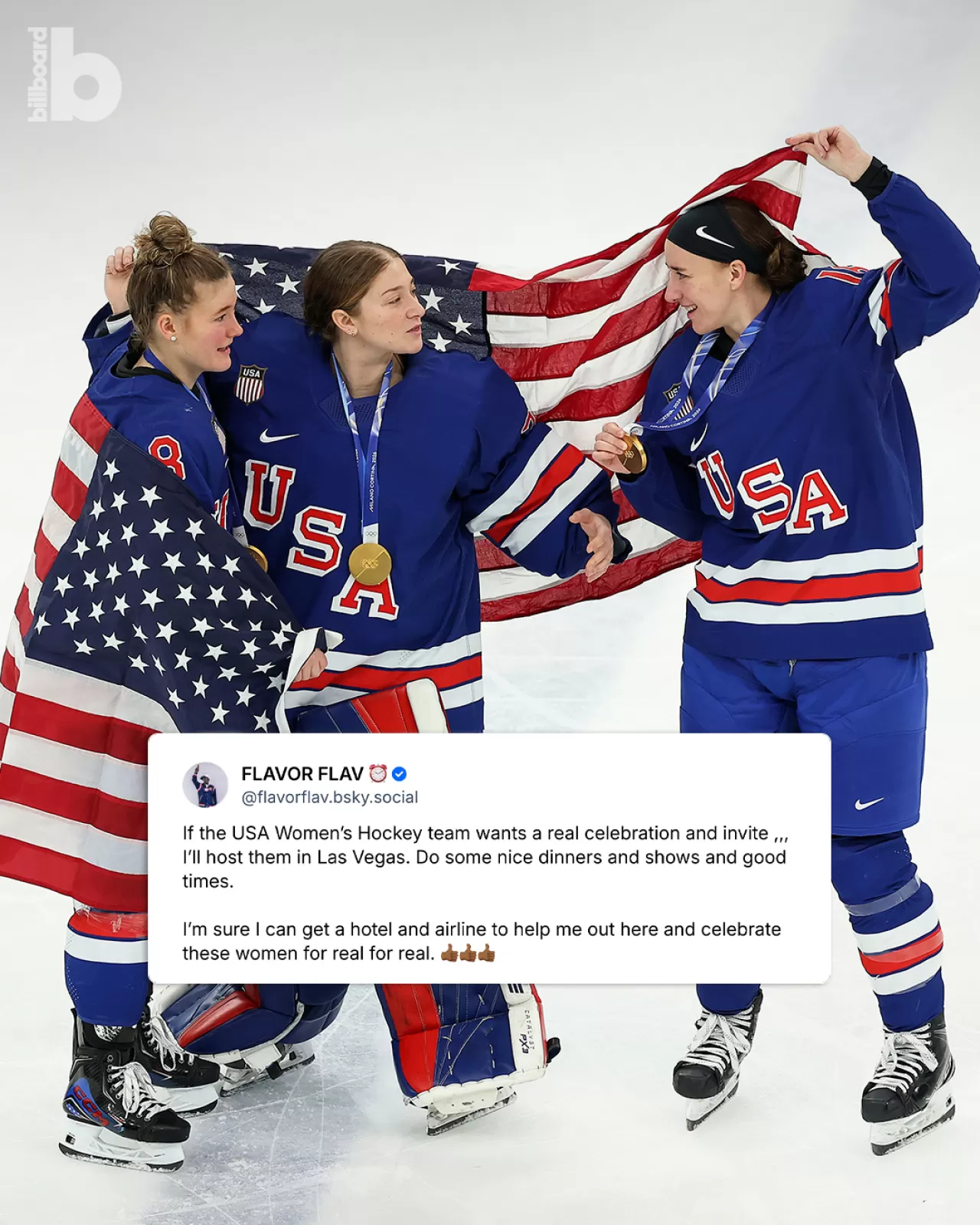 Flavor Flav, ABD Kadın Hokey Takımına Altın Madalya Zaferi Sonrası Las Vegas Daveti Yayınladı