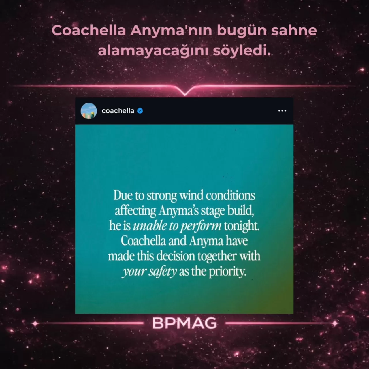 Anyma'nın Coachella Performansı Rüzgar Nedeniyle İptal Edildi
