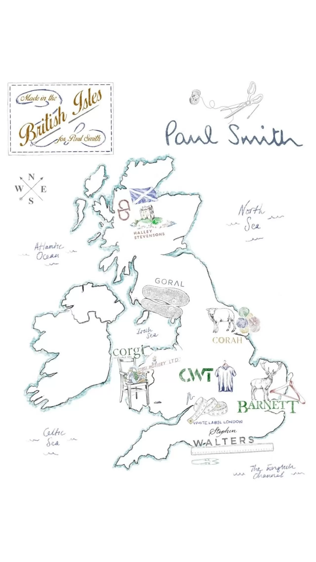 Paul Smith, İngiliz Adaları'nda Üretilen Koleksiyon İçin Köken Haritası Oluşturdu