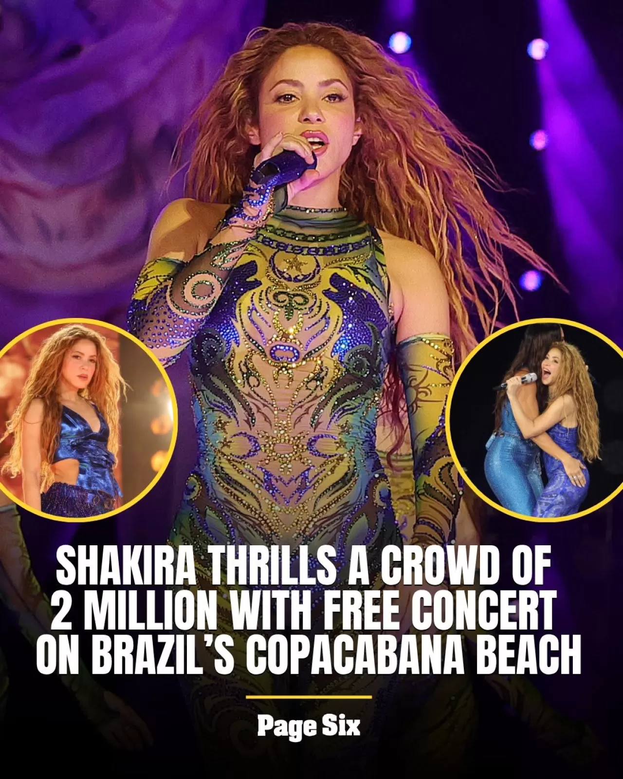 Shakira, Copacabana'da 2 Milyon Kişiye Ücretsiz Konser Verdi