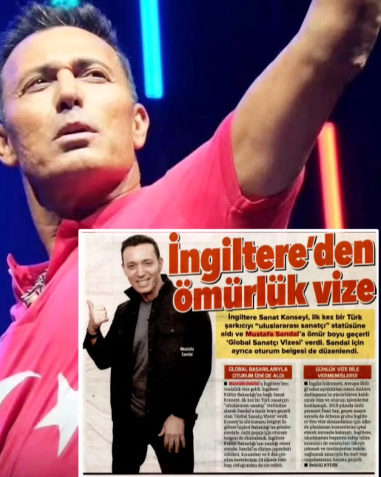 Mustafa Sandal'a İngiltere'den Uluslararası Müzik Onuru