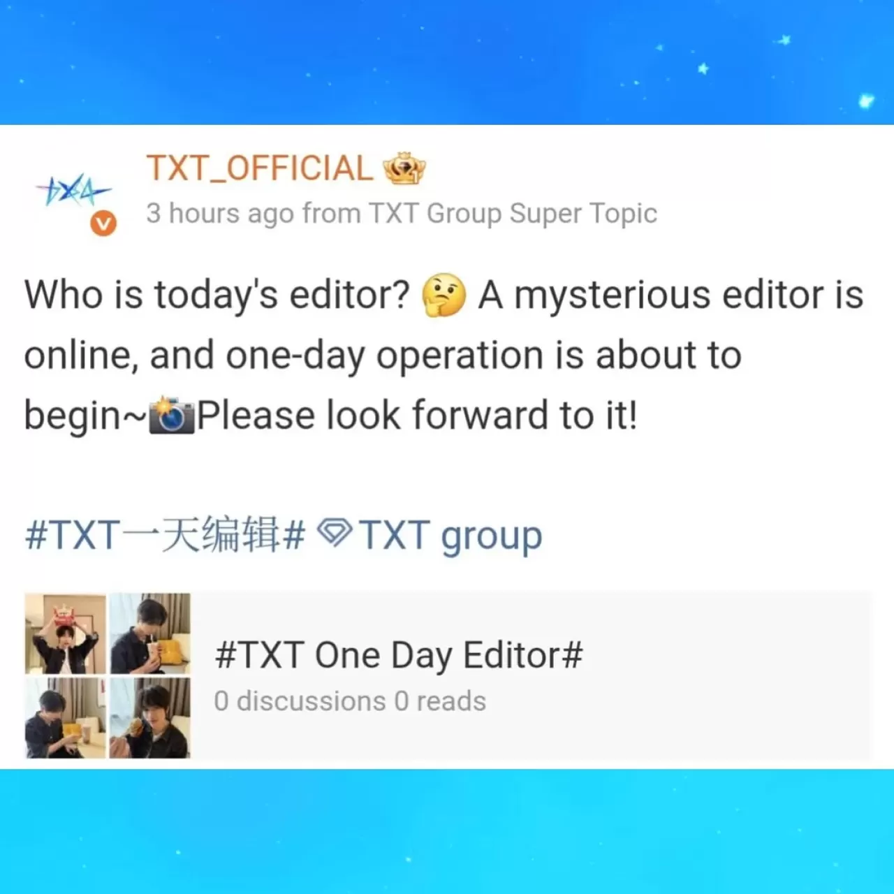 TXT Üyesi Taehyun, Çinli Hayranlarıyla Weibo Üzerinden Etkileşime Geçti