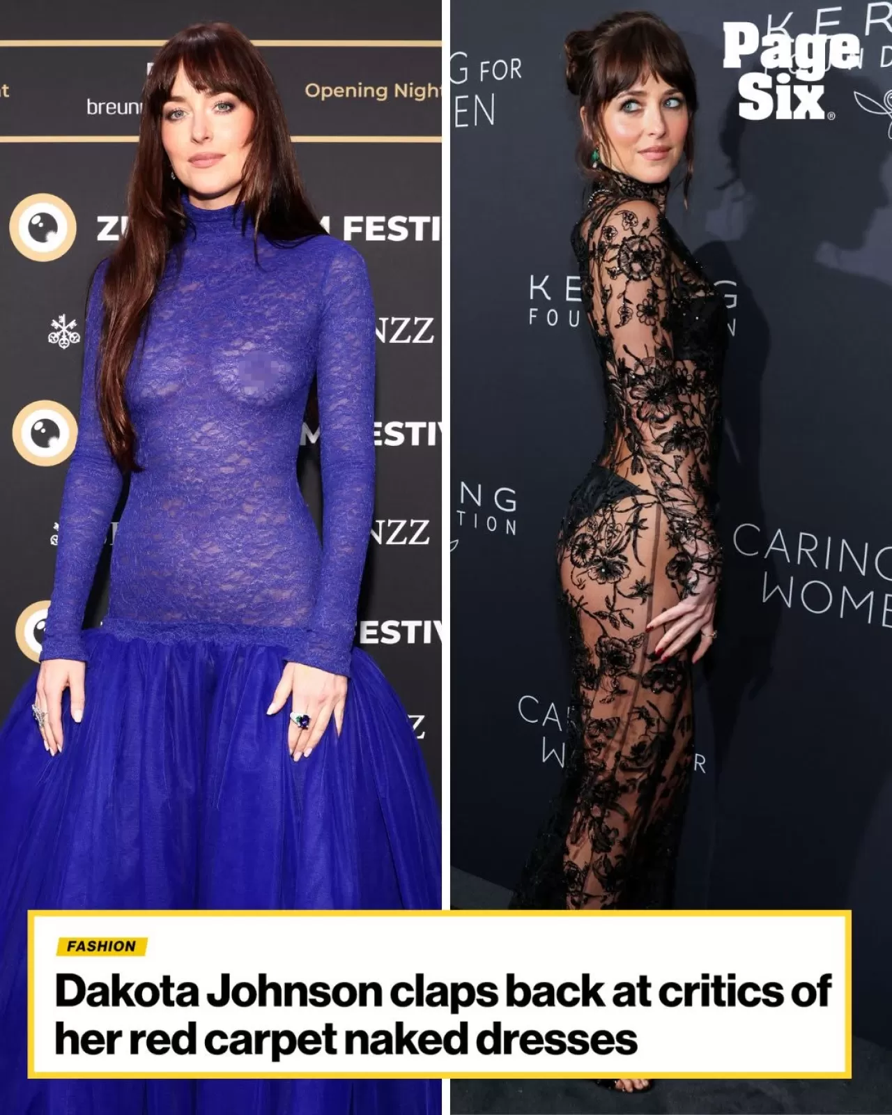 Dakota Johnson, Şeffaf Kıyafet Eleştirilerine Yanıt Verdi