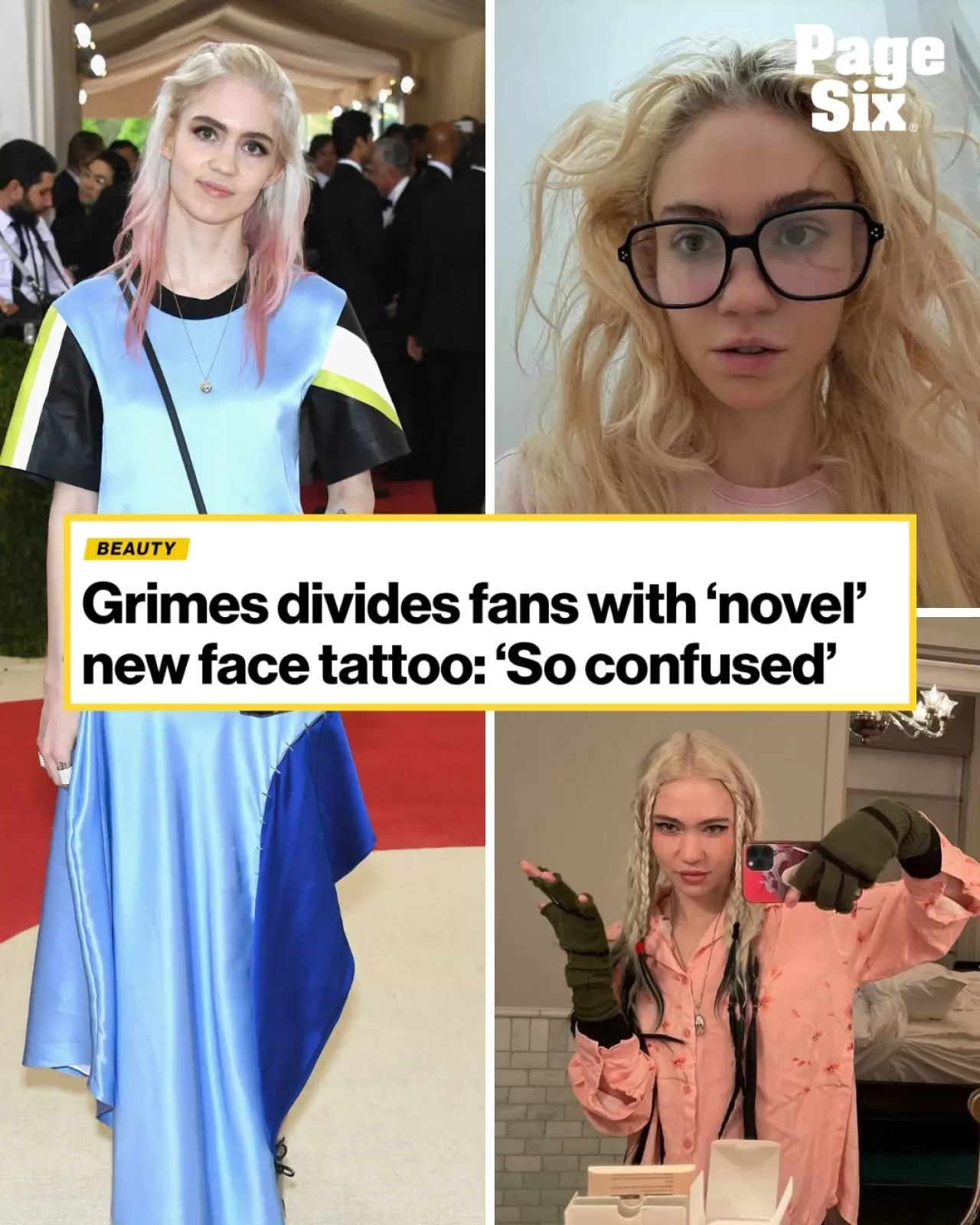 Grimes, Yeni Yüz Dövmesini Paylaştı: 