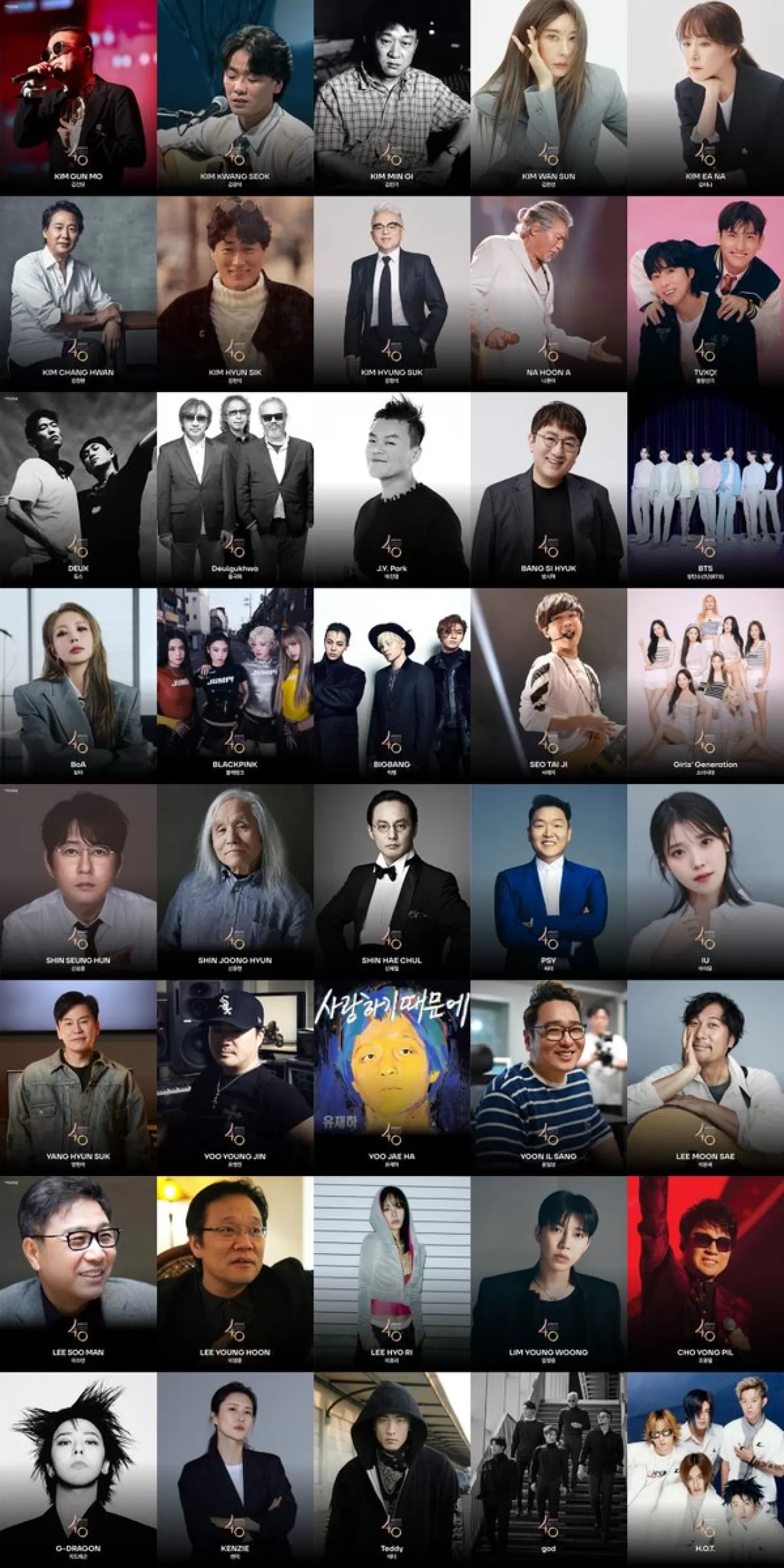 Altın Disk Ödülleri, K-Pop Tarihine Damga Vuran 40 İsmi Seçti