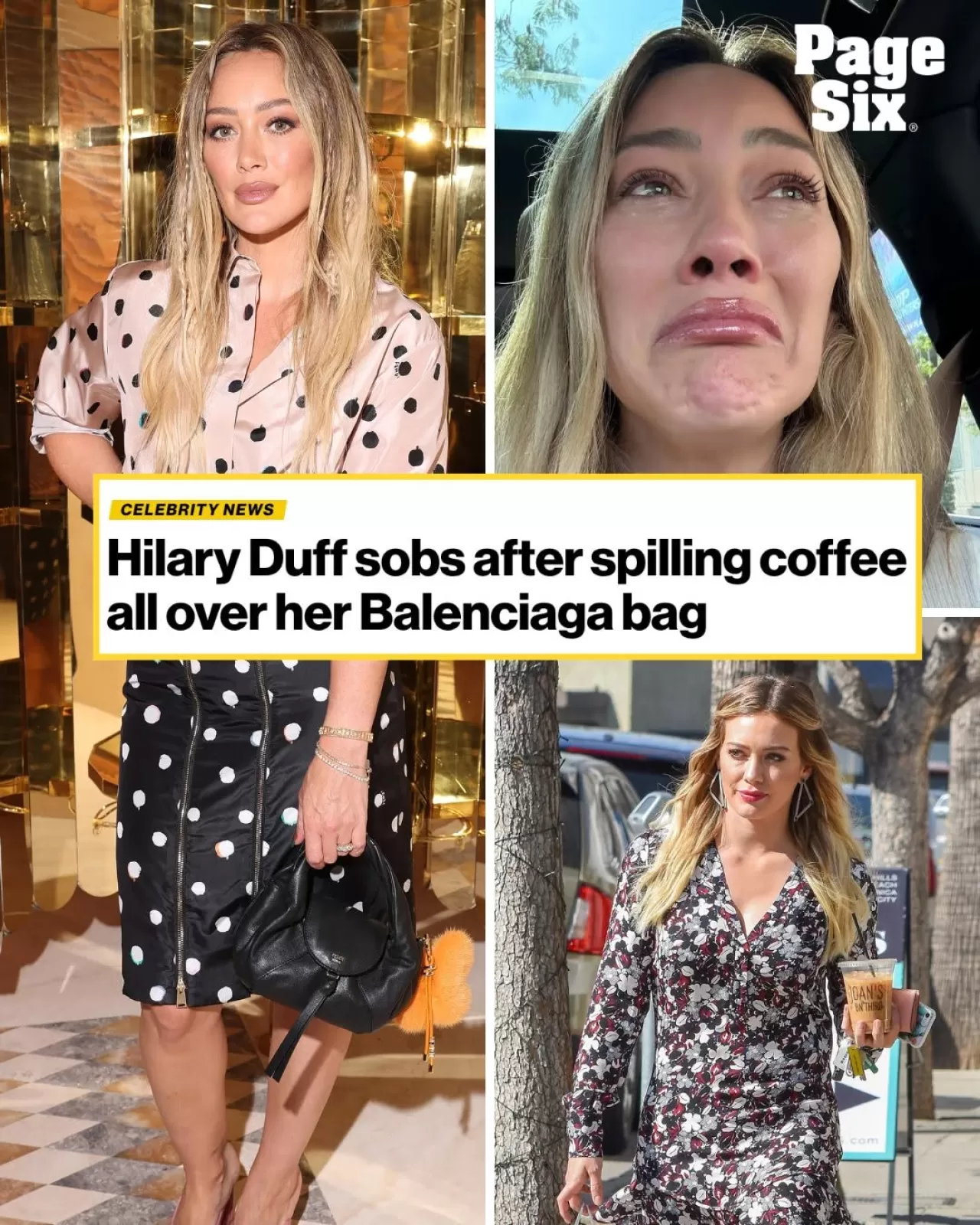 Hilary Duff'ın Balenciaga Çantasına Dökülen Latte Heyecanı