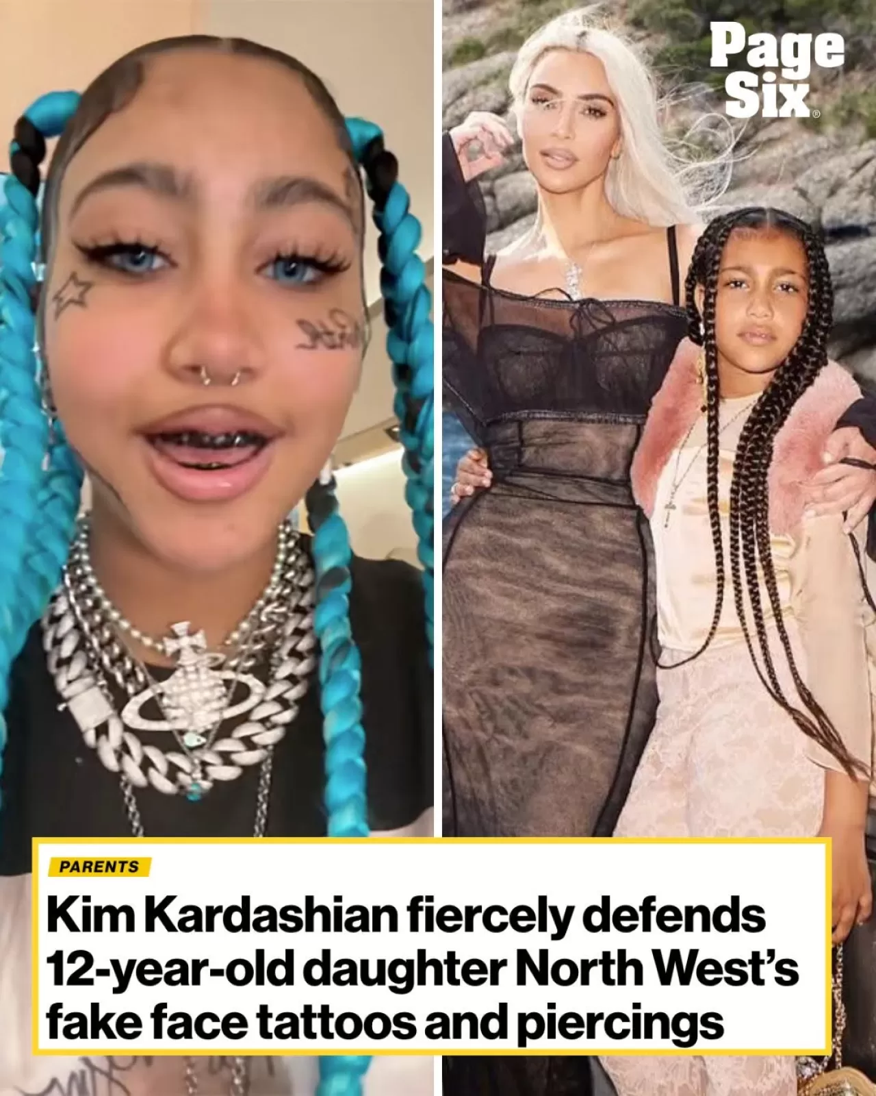 Kim Kardashian, Kızı North West'in Dövme ve Piercing Tepkilerine Yanıt Verdi