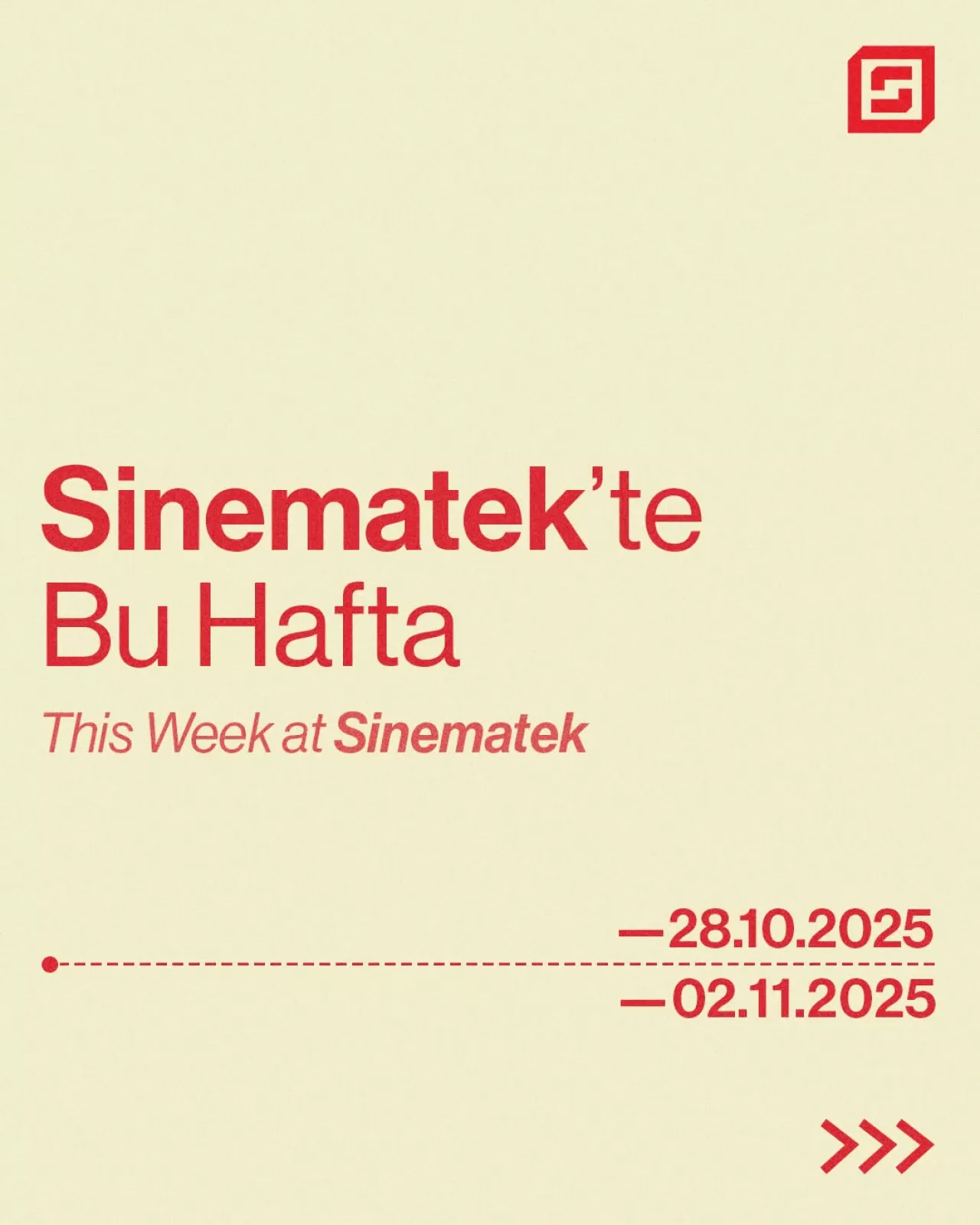 Sinematek/Sinema Evi'nde Haftalık Film Gösterimleri Başlıyor