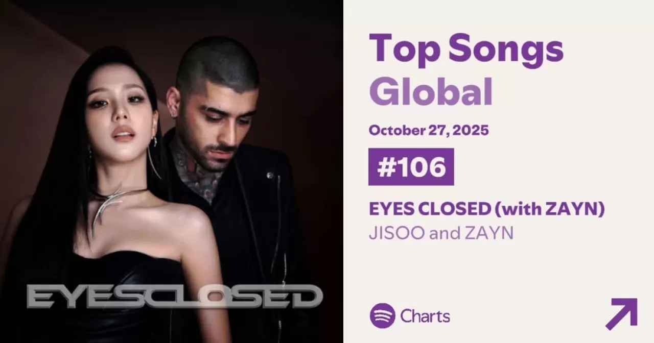 JISOO ve Zayn Malik Düeti "EYES CLOSED", Spotify Küresel Listesinde Yer Aldı
