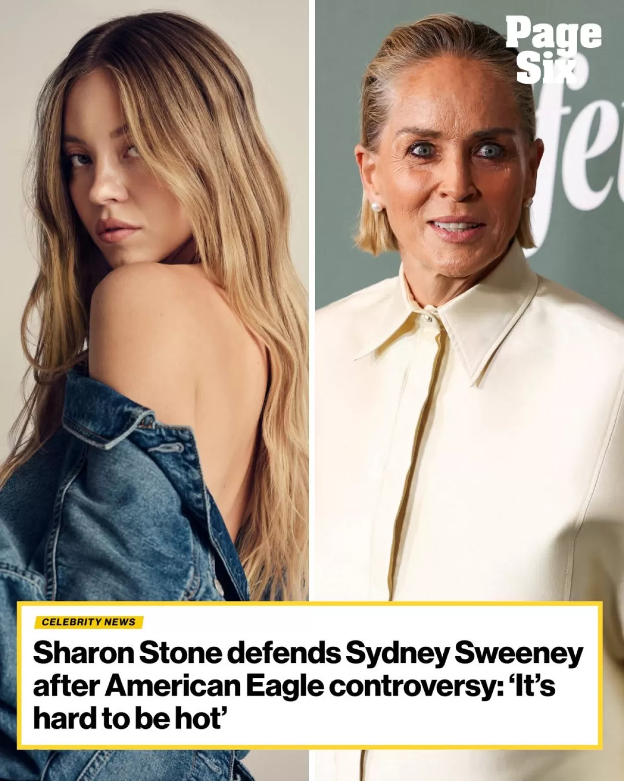 Sharon Stone, Sydney Sweeney'ı Destekledi