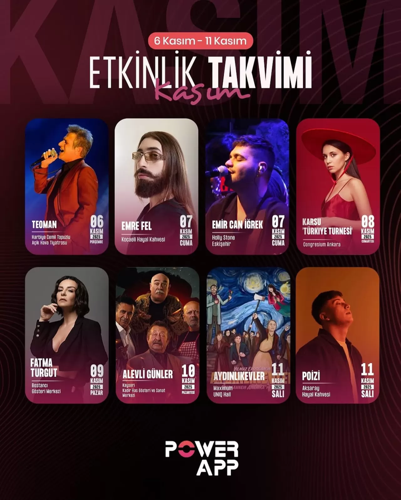 Kasım Ayında Sahne Enerjisi Power Tv'de Yüksek